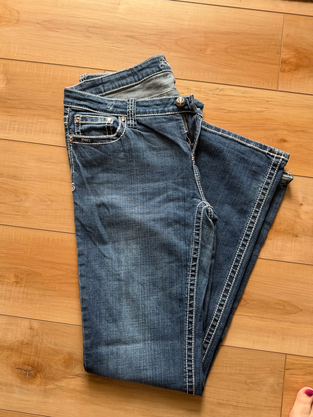 Western Embellished Bootcut Jeans Size 14/33 Long 35” Inseam by Adiktd